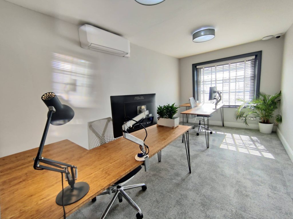 Flexible serviced office in Cheltenham town centre, with two desks and plenty of natural light.